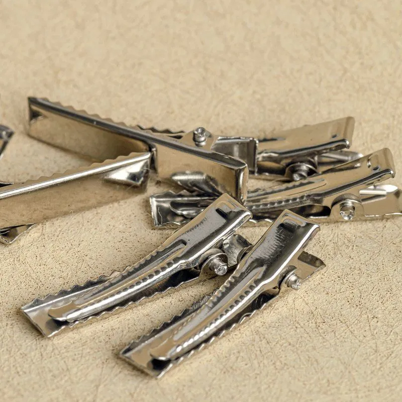 основа для заколки, зажим-крокодильчик, цвет платина, 32x6.5x8 мм