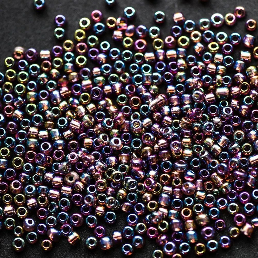 бисер "радуга", цвет сливовый ав, 12/0 (уп 7 г)