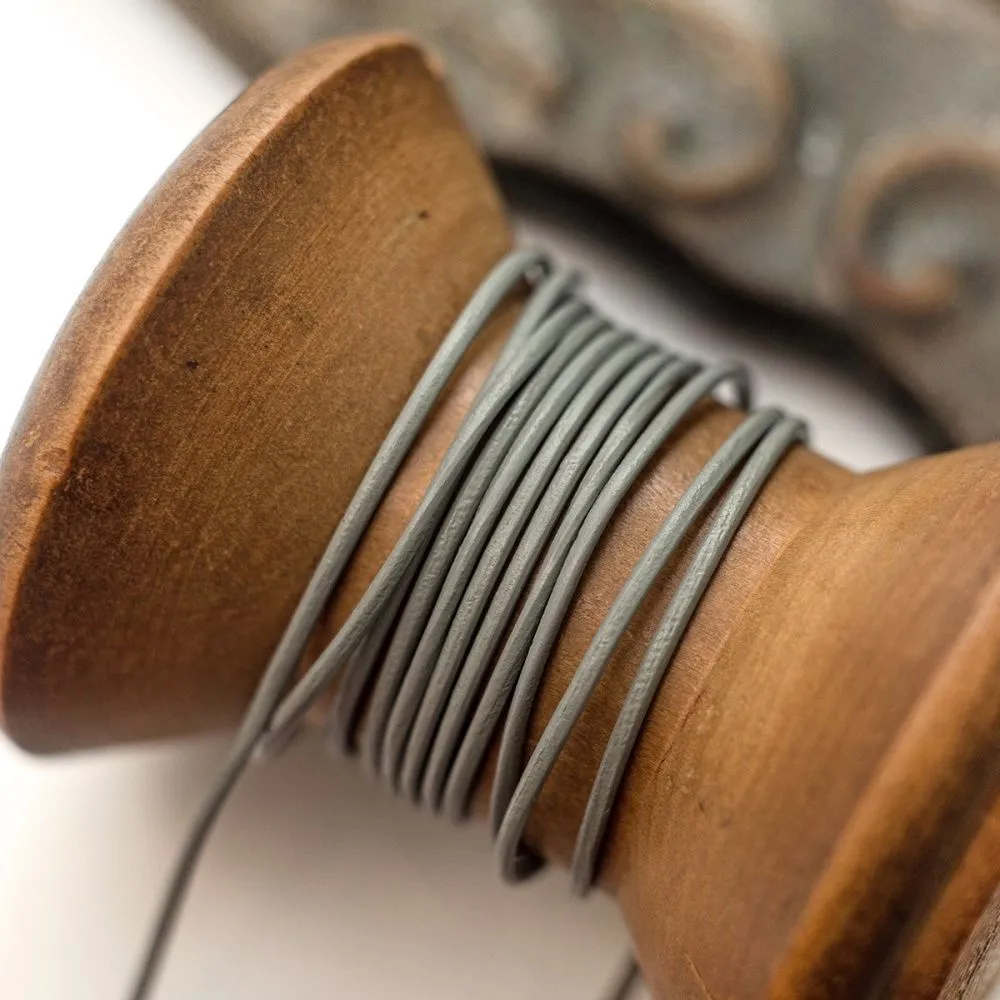 шнур кожаный, цвет серый, диаметр 1 мм