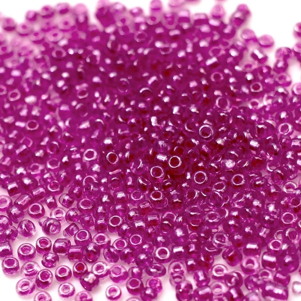 бисер "радуга", цвет фуксия (вн.окрашен), люстровый, 12/0 (уп 7 г)
