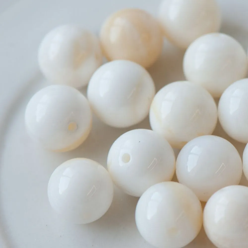 бусина из ракушки, "сишелл", цвет сливочный, 10.5-11 мм