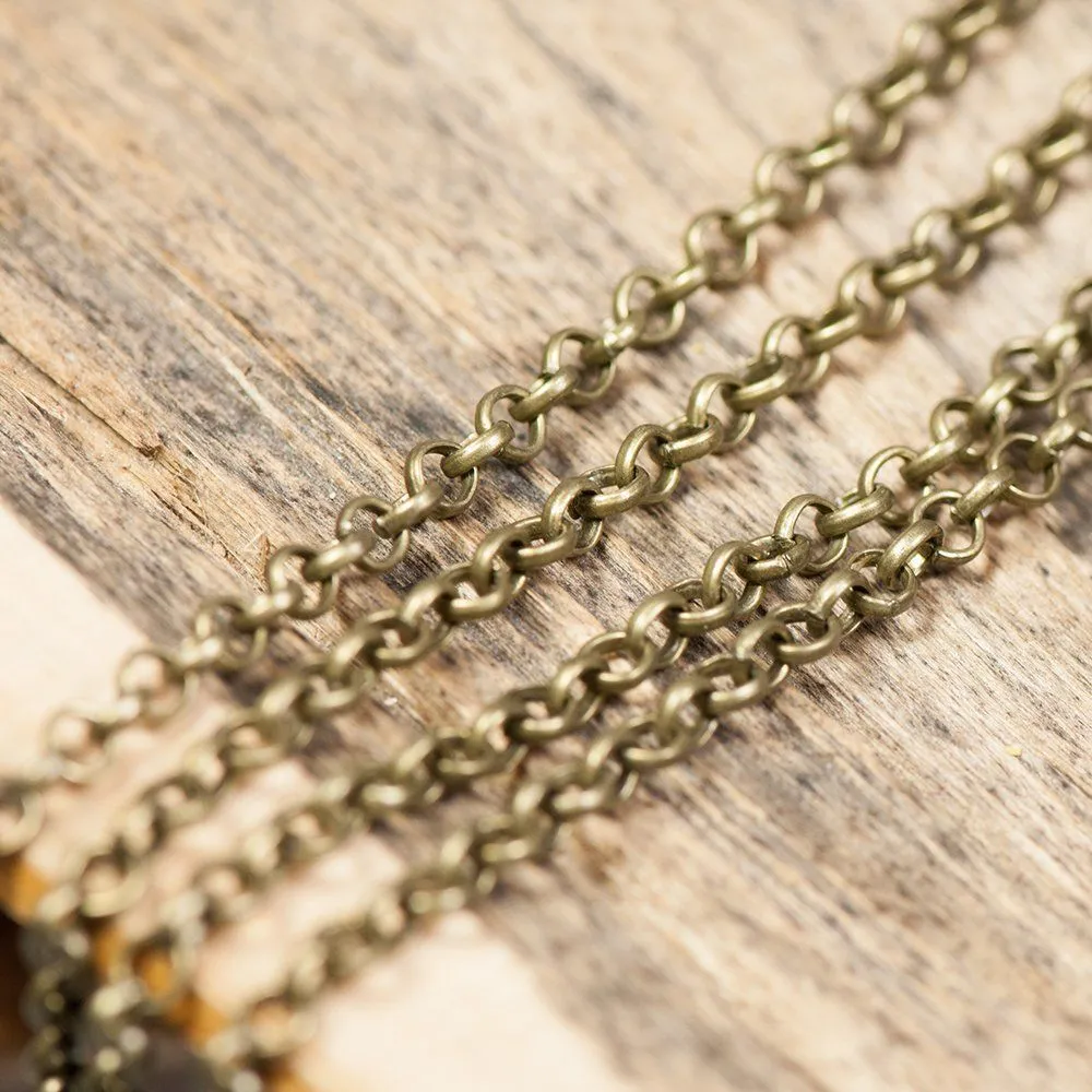 цепочка "раунд", цвет античная бронза, звено 4х1 мм