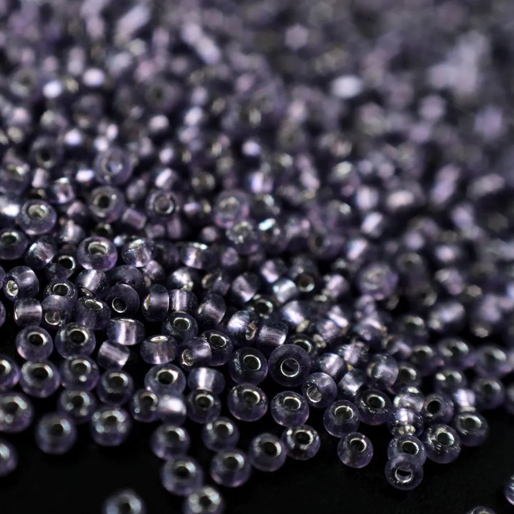 бисер "радуга", цвет сиреневый/серебрение, 12/0 (уп 7 г)