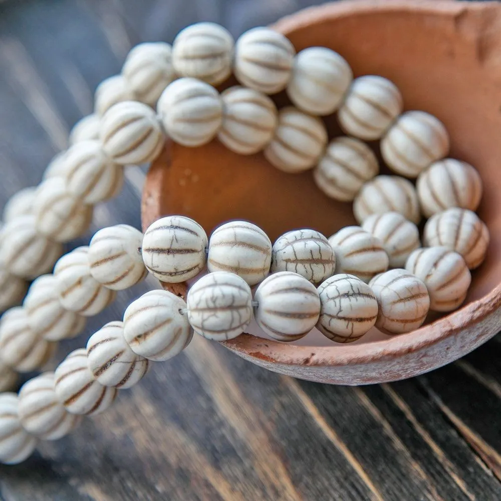 бусина говлит синтетический "тыква", цвет бежевый, 14.5x13 мм