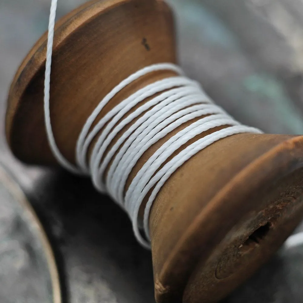 шнур витой из полиэстера, вощеный, цвет белый, 1 мм