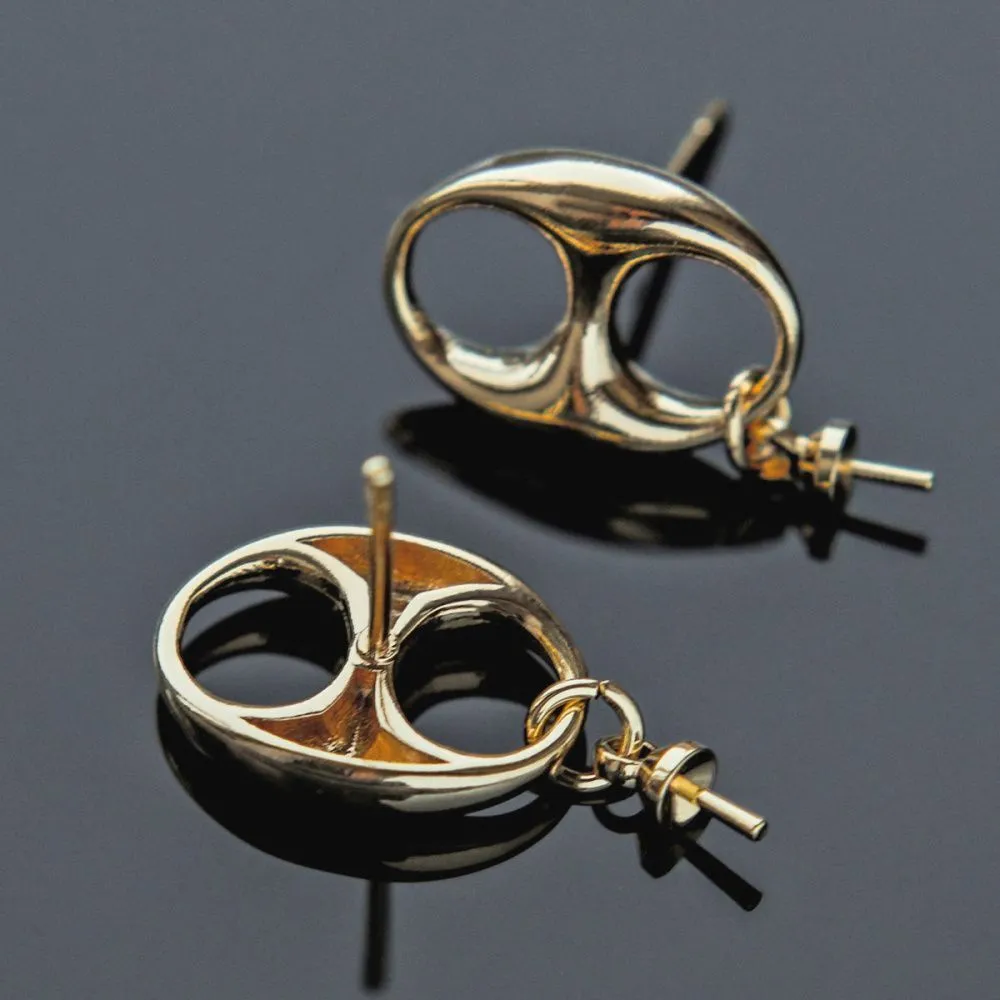 пуссеты "арнод", позолоченные, 21x10 мм