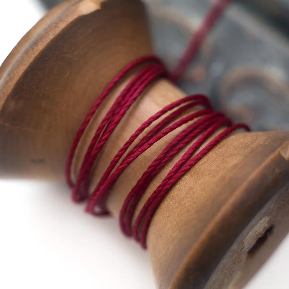 шнур витой из полиэстера, вощеный, цвет темно-красный, 1 мм