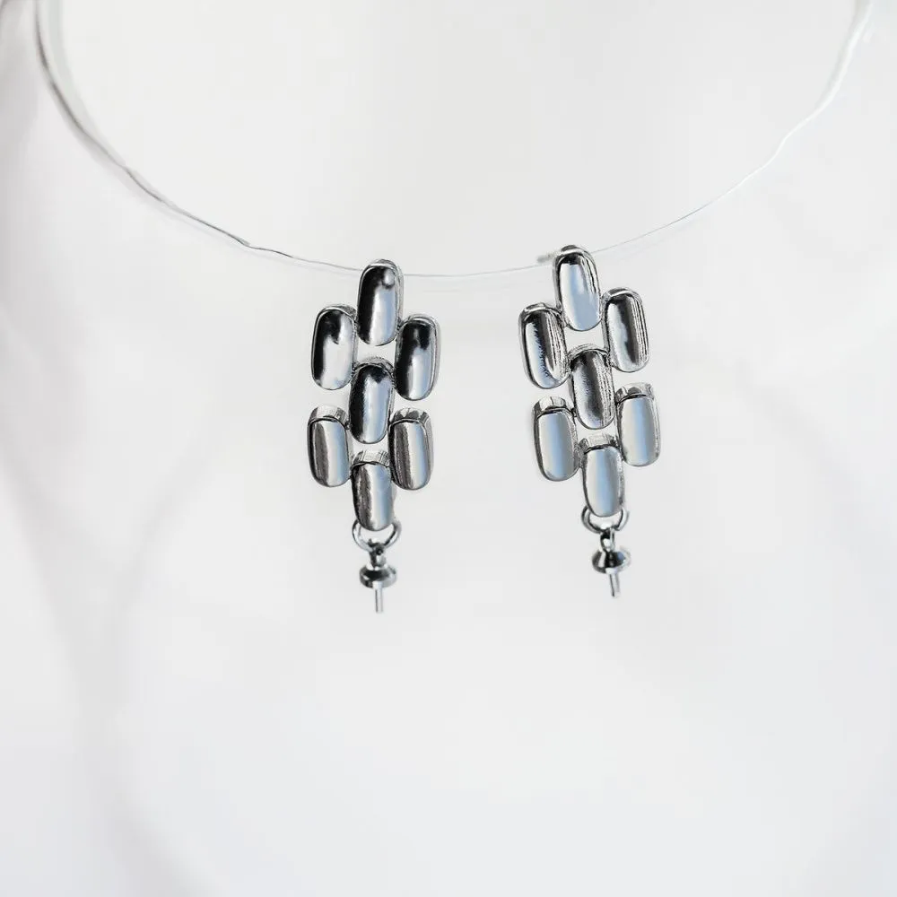 пуссеты "монга", цвет платина, 28x9 мм