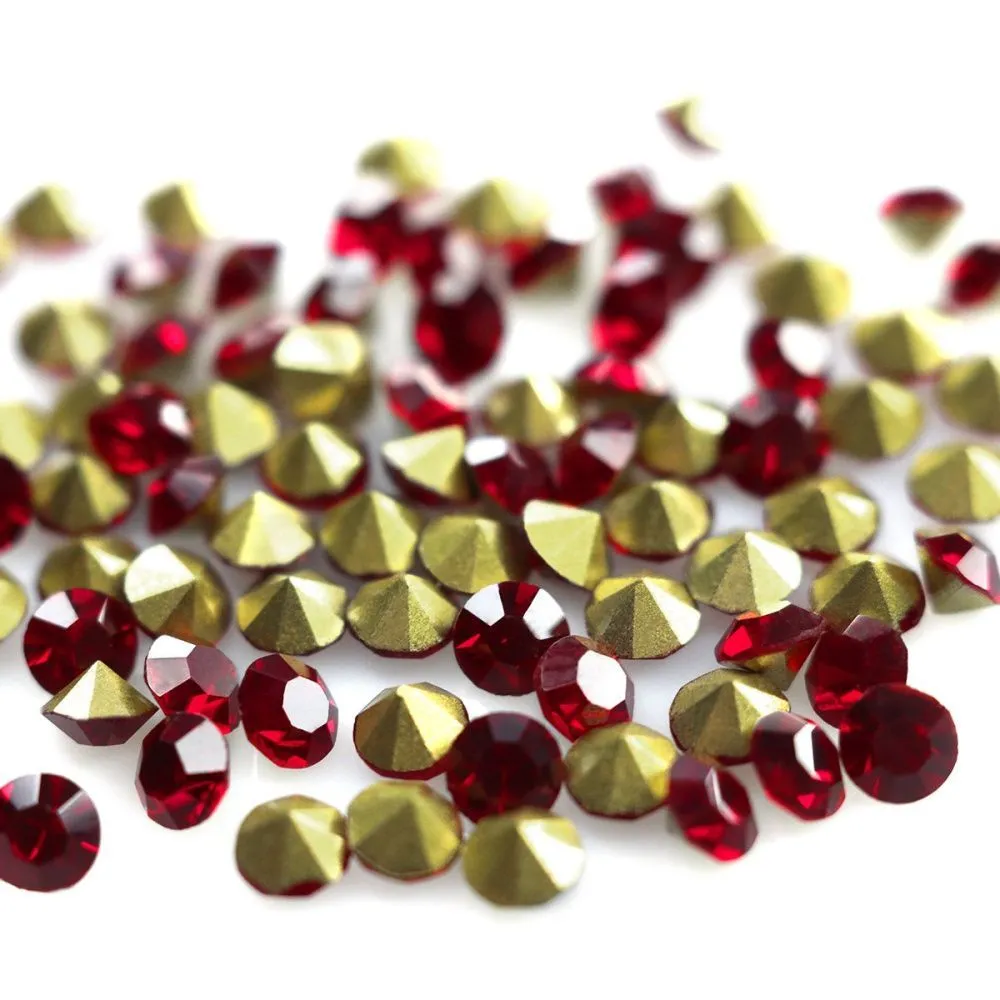 стразы горный хрусталь, цвет рубиновый, 3.6 мм (уп 10 шт)