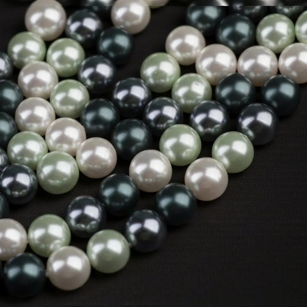 ракушечный жемчуг круглый, цветовой микс, 8 мм