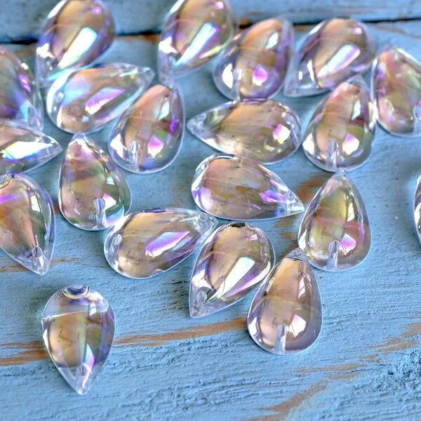 стразы пришивные "капля", акрил, каплевидные, цветовой микс, 15х9х6