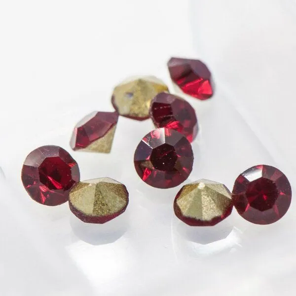 стразы горный хрусталь, цвет рубиновый, 3.6 мм (уп 10 шт)
