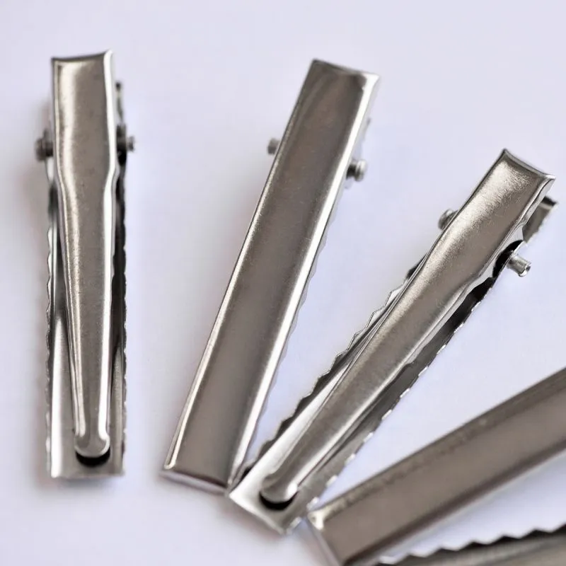 основа для заколки, зажим-крокодильчик, цвет платина, 46x8 мм