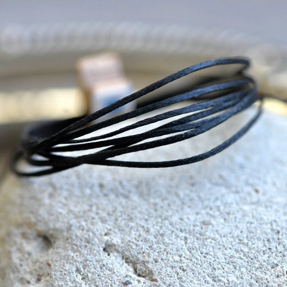 шнур вощеный, цвет черный, 1х0.4 мм