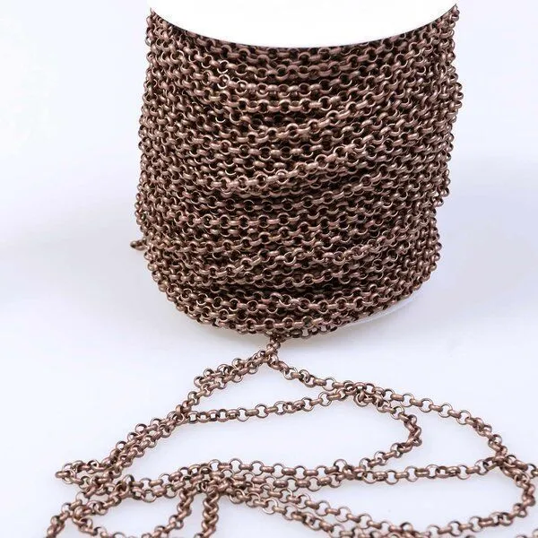 цепочка "раунд", цвет красная медь, звено 4х1 мм