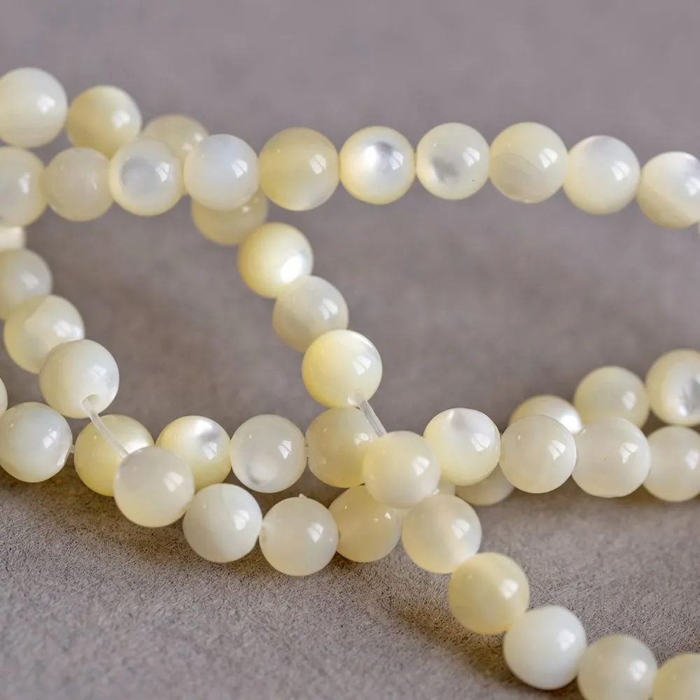 бусина из ракушки, "сишелл", цвет сливочный, 4 мм