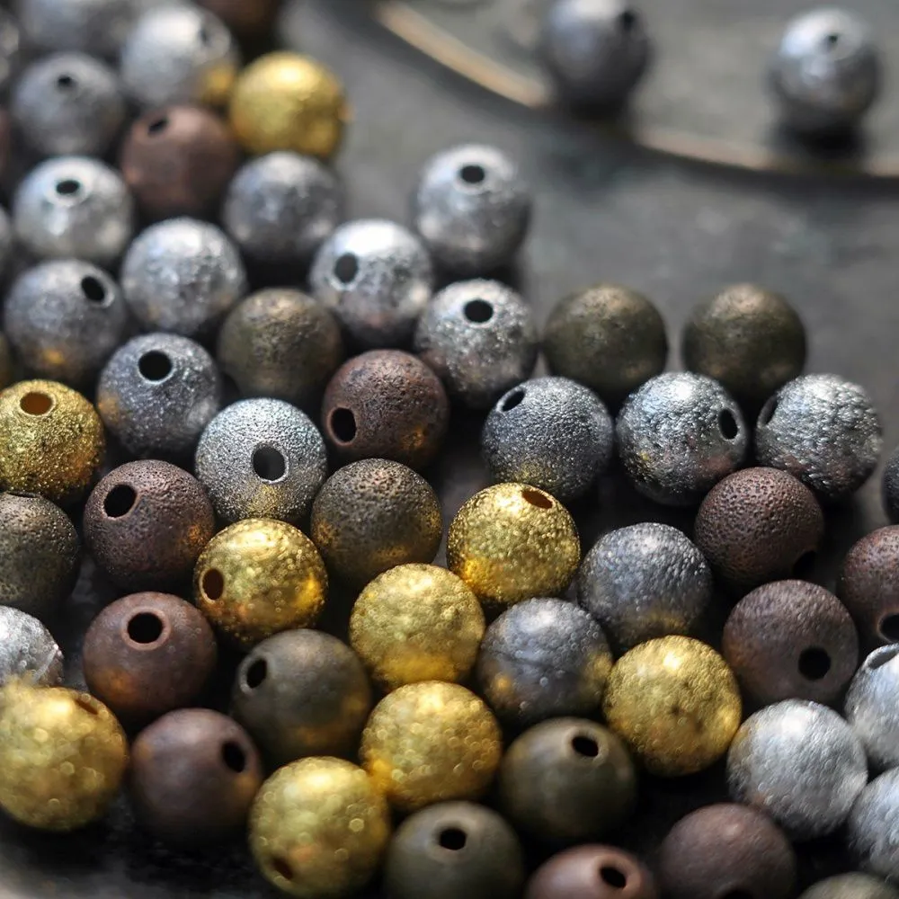 бусина, металл "звездная пыль" 8, цветовой микс, 8 мм