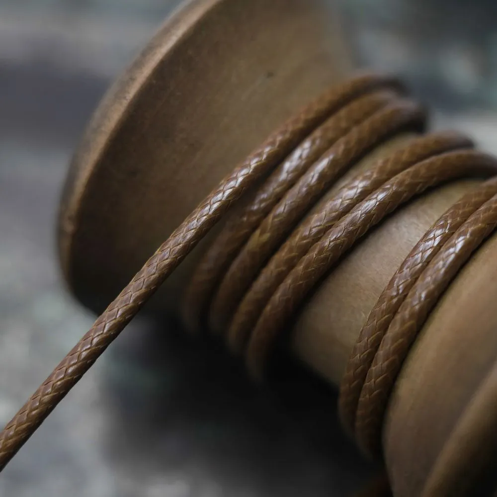 шнур вощеный, цвет коричневый, 2 мм