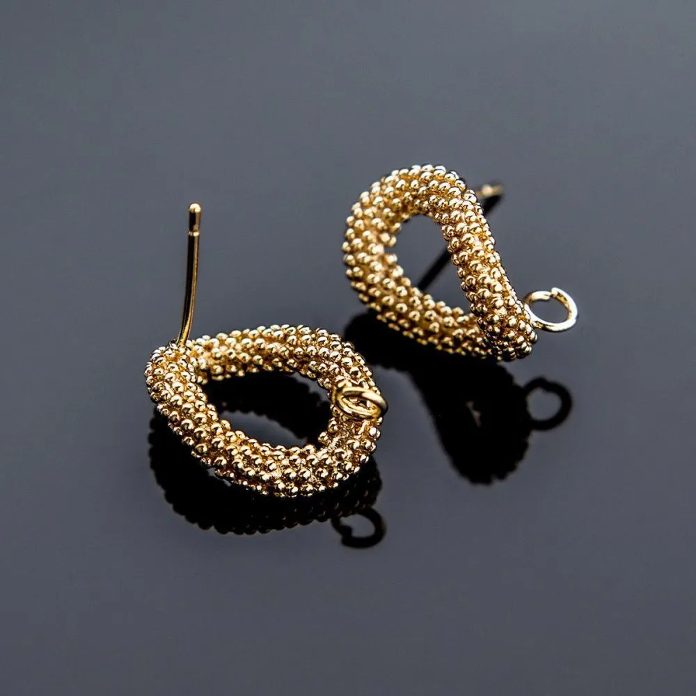 пуссеты "ориан", позолоченные, 17x13 мм