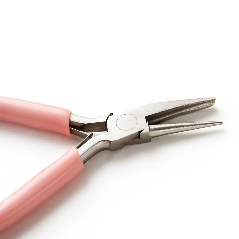 инструмент, круглогубцы с канавкой, розовые ручки, 11.7x7.9x0.95 см