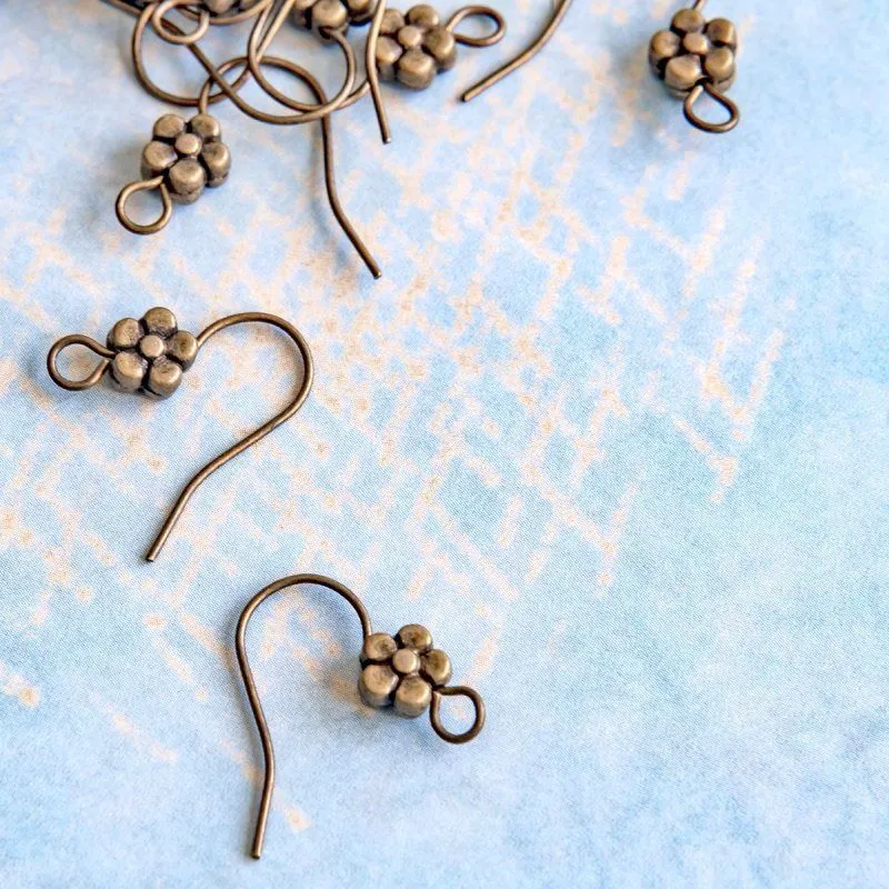 швензы "цветок", цвет античная бронза, 18х18х3 мм