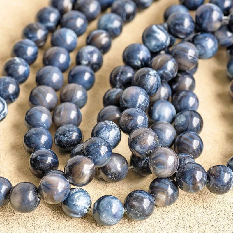 бусина из ракушки, "сишелл", цвет сиренево-черный, 10 мм