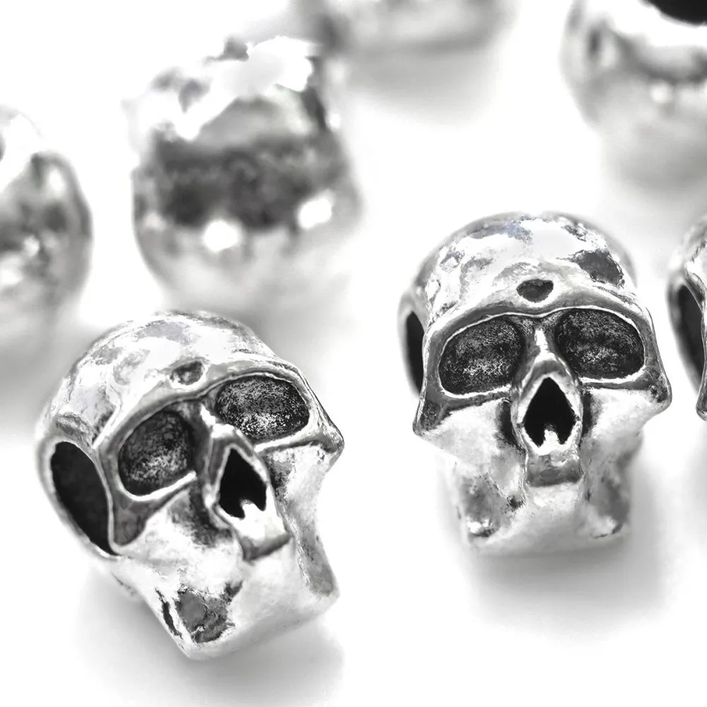 ес бусина металл "черепушка", цвет античное серебро, 13x10x11 мм