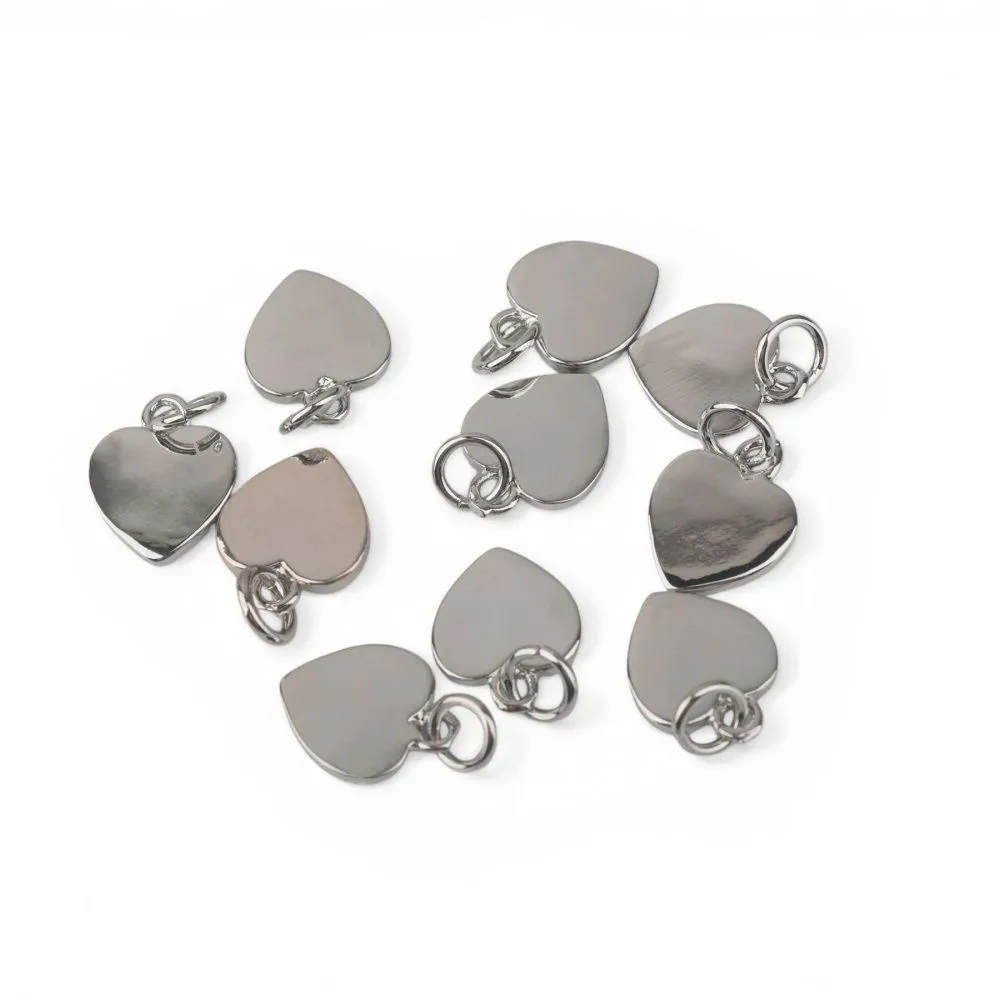 подвеска металл "харт", покрытие платина, 12x9.5x1.5 мм