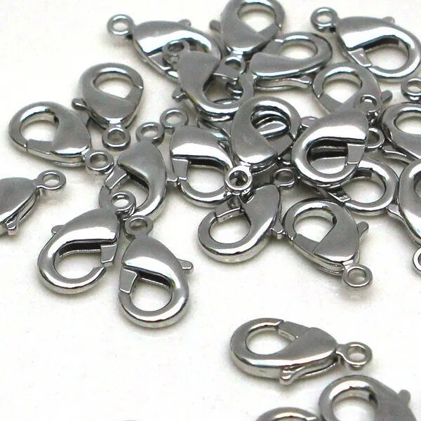 Замочки замочек-лобстер, цвет платина, 19х10х4 мм