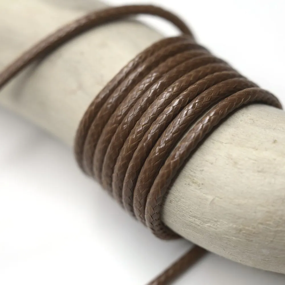 шнур вощеный, цвет коричневый, 2 мм