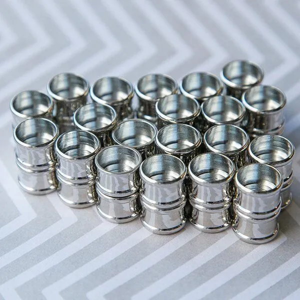 Замочки застежка магнитная для жгута "туба", цвет платина, 21x14x14 мм