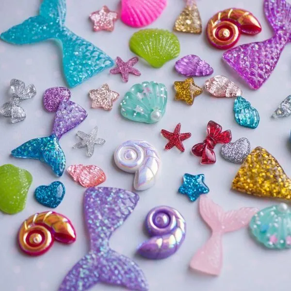 кабошон из смолы "гламур", цветовой и размерный микс