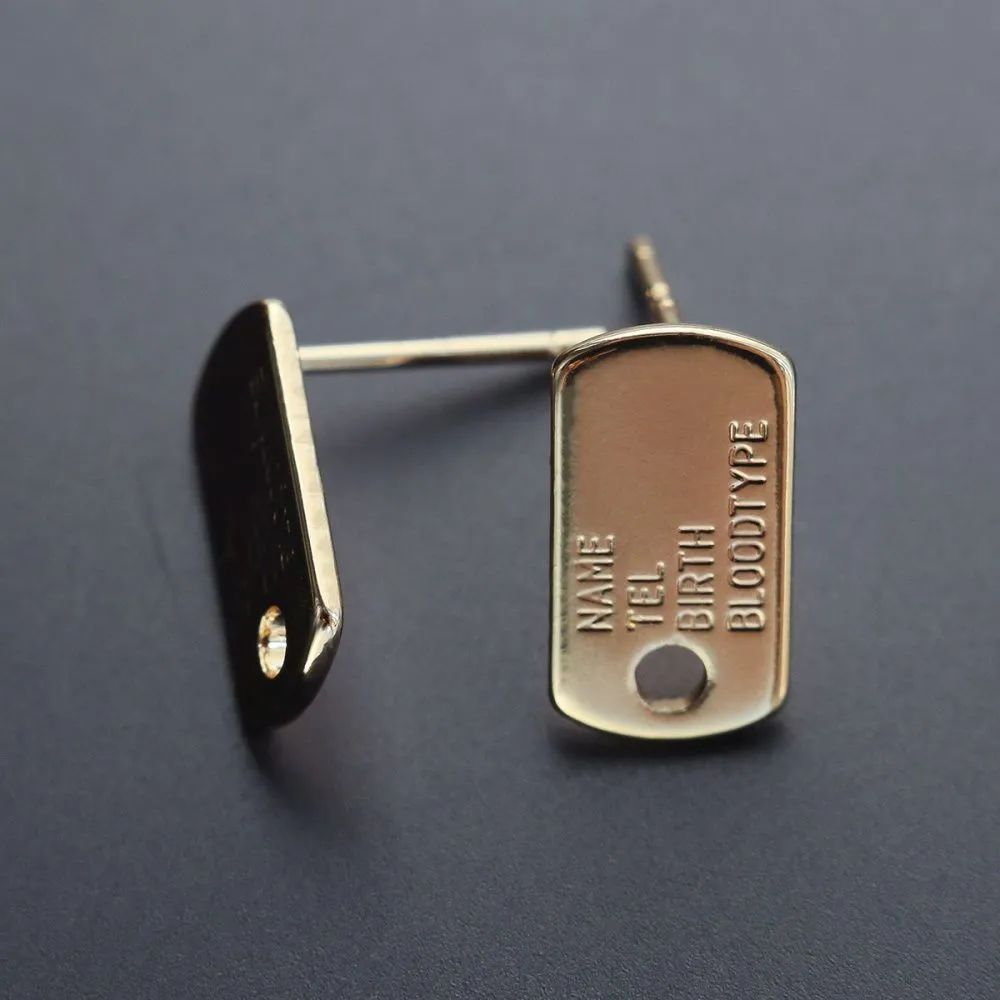 пуссеты "бланк", позолоченные, 12.5x7 мм