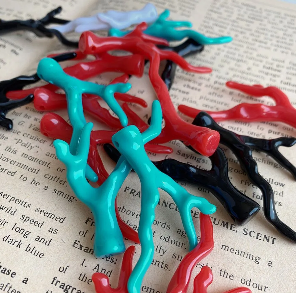 подвеска акриловая "коралл", цветовой микс, 48x34x8-10 мм