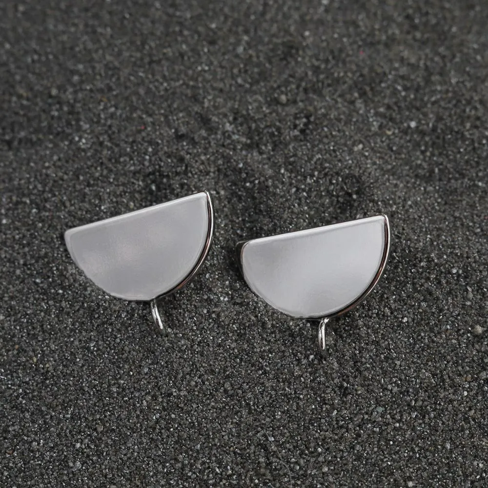 пуссеты "сегмент", покрытие платина, 16x13 мм