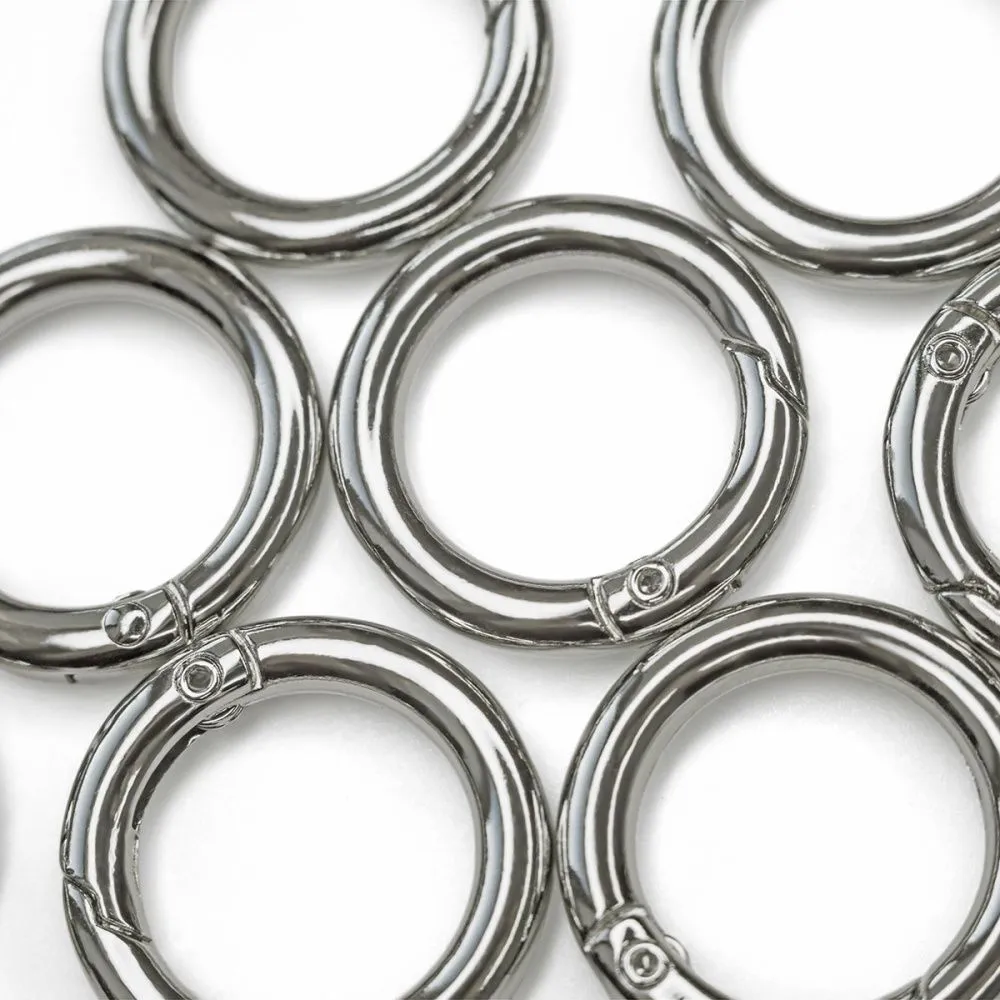 Замочки замок-кольцо для брелоков, цвет платина, 24x4 мм