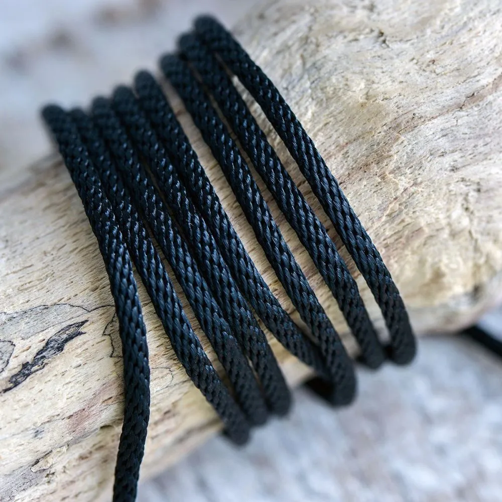 шнур, полиэстер, круглый, цвет черный, 2 мм  