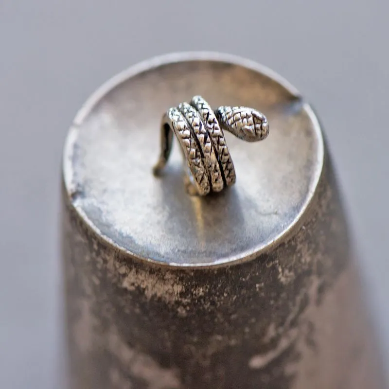 ес бусина металл "змейка", цвет античное серебро, 10x9 мм