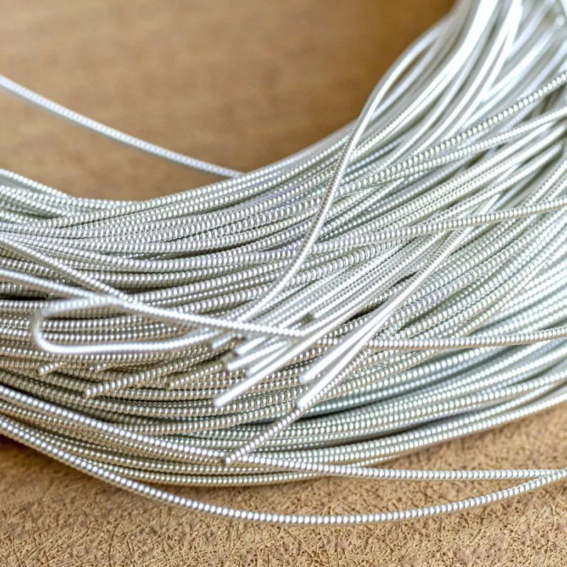 канитель жесткая, цвет серебро, 1 мм