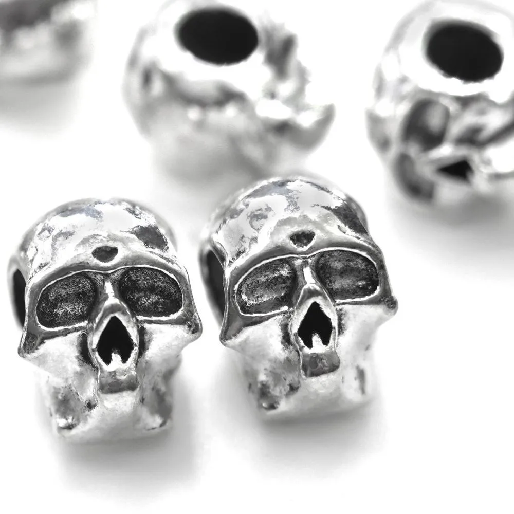 ес бусина металл "черепушка", цвет античное серебро, 13x10x11 мм