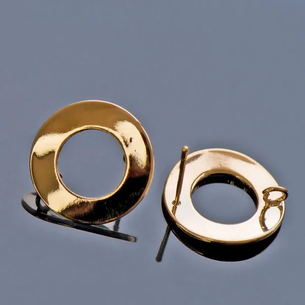 пуссеты "ринг", позолоченные, 18 мм