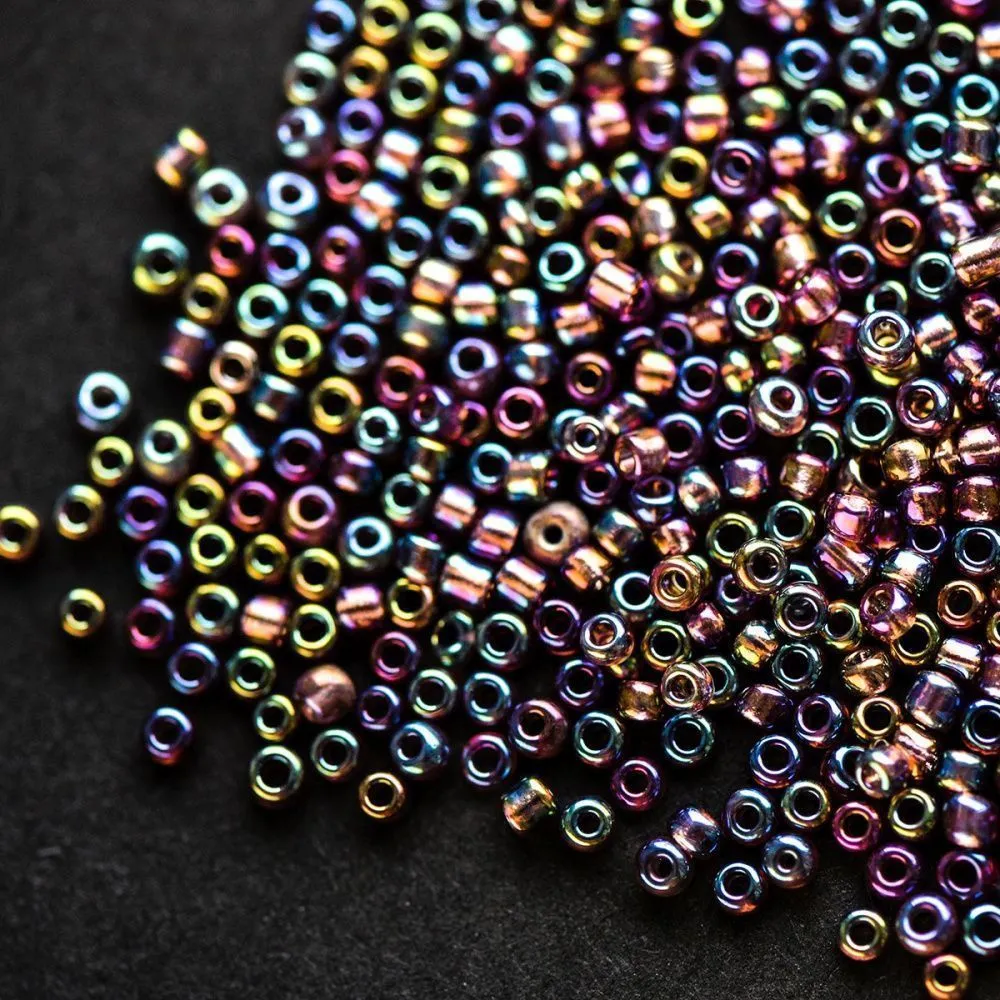 бисер "радуга", цвет сливовый ав, 12/0 (уп 7 г)