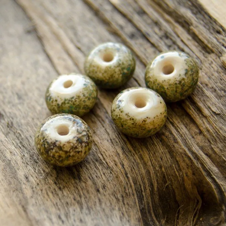 бусина, мурано "пыльца", абакус, бирюзовый, 13х9 мм