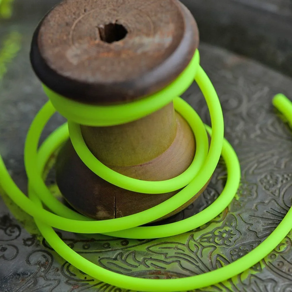 шнур резиновый, с отверстием, цвет желтый неон, 3 мм