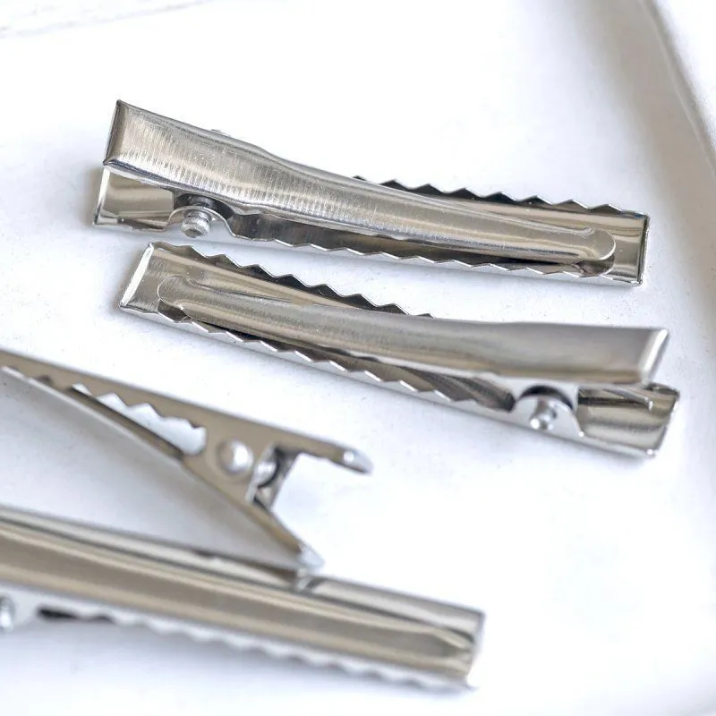 основа для заколки, зажим-крокодильчик, цвет платина, 46x8 мм