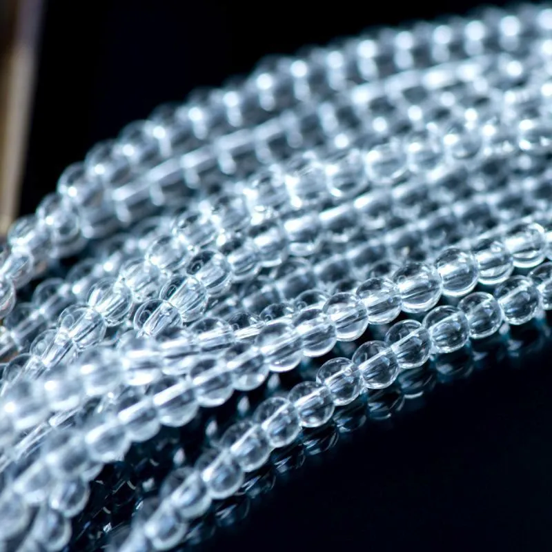 бусина, стекло 4, цвет прозрачный, 3.5-4.5 мм (уп 50+/-5 шт)