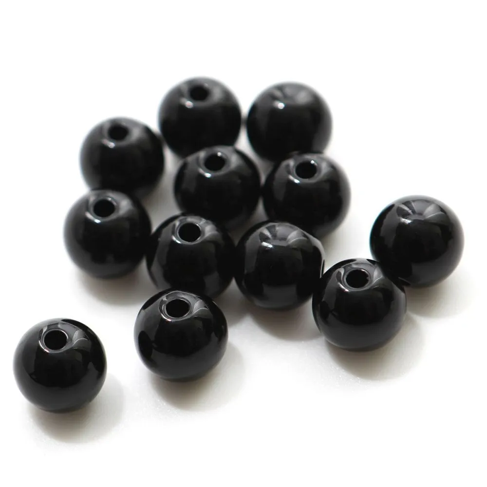 бусина, акрил 10, цвет черный, 10 мм