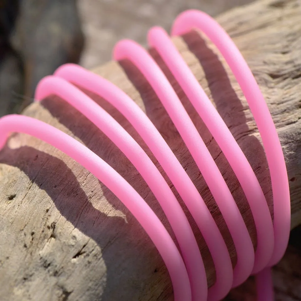 шнур резиновый, с отверстием, цвет розовый, 3 мм