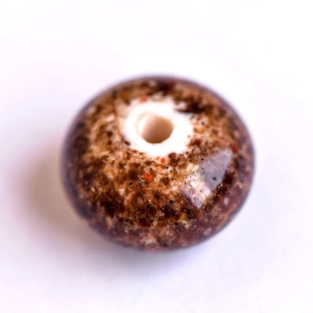 бусина, мурано "пыльца", абакус, цвет шоколадный, 13х9 мм