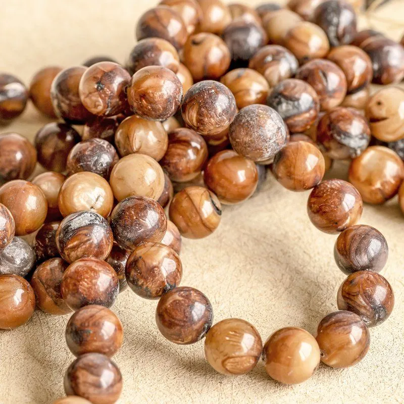 бусина из ракушки, "сишелл", цвет какао, 10 мм